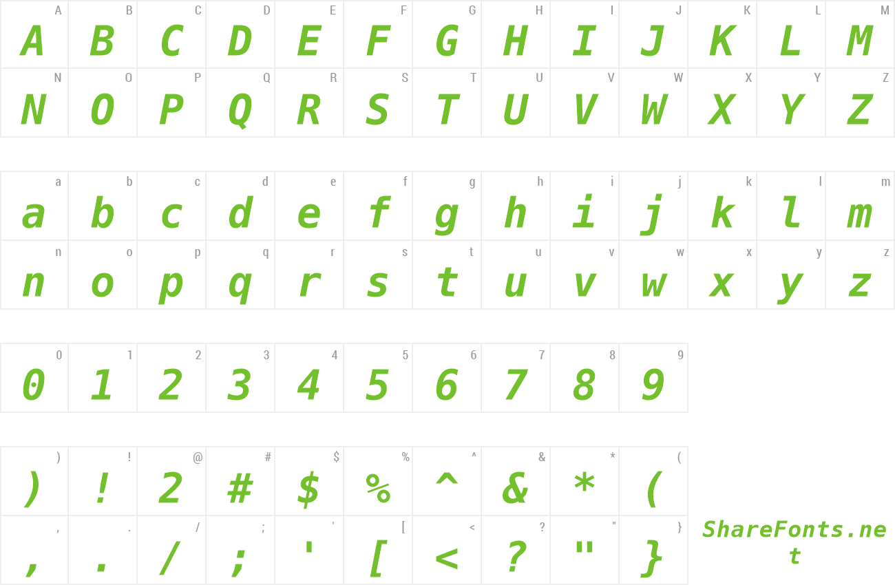 Font Bitstream Vera Sans Mono preview